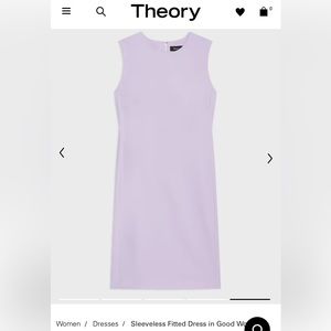 Theory Sleeveless Fitted Dress in Good Wool